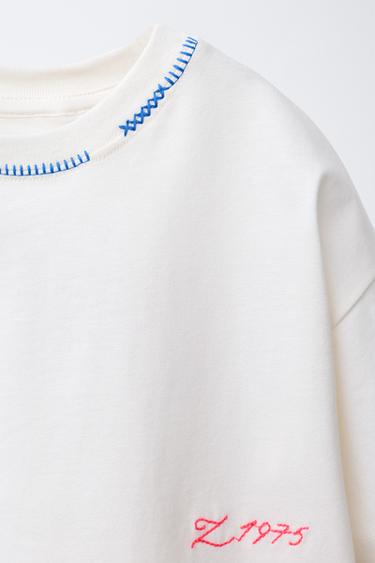T-SHIRT BRODERIES HOMARD - Écru de Zara - Image 2