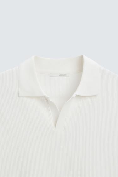 POLO STRUCTURE VERTICALE - Blanc cassé de Zara - Image 7