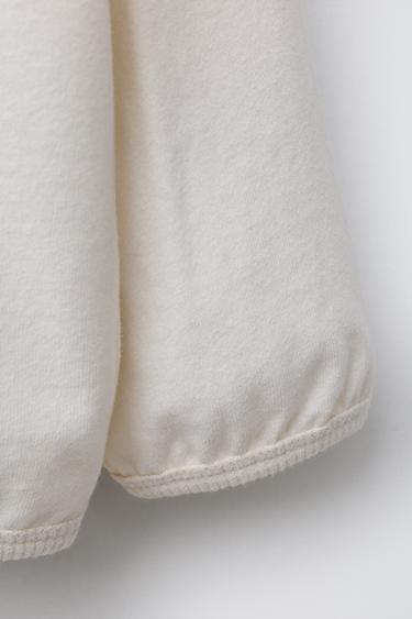 CONTRAST EMBROIDERY T-SHIRT - Ecru by Zara - Image 3