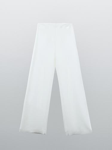 Zara High-waist palazzo trousers - STUDIO - White