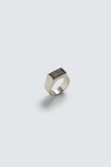 STONE SIGNET RING - Silver by Zara - Image 3