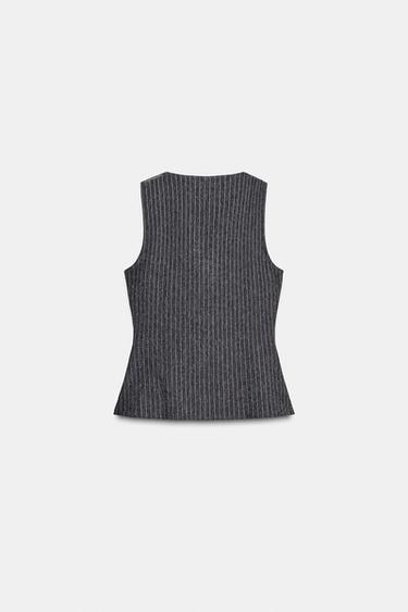 TOP GILET À RAYURES TENNIS - rayures de Zara - Image 5