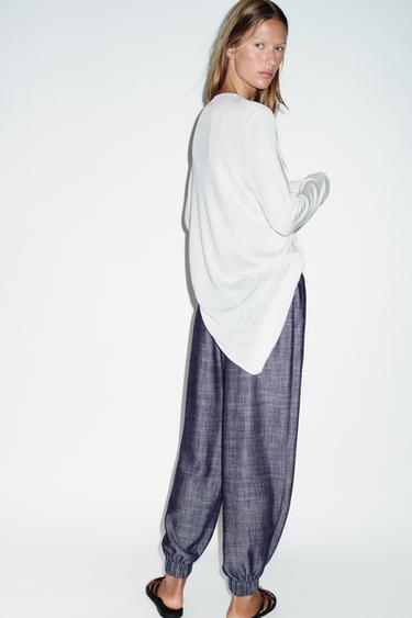 PANTALON DE JOGGING À CHEVILLES ÉLASTIQUES - Indigo de Zara - Image 5