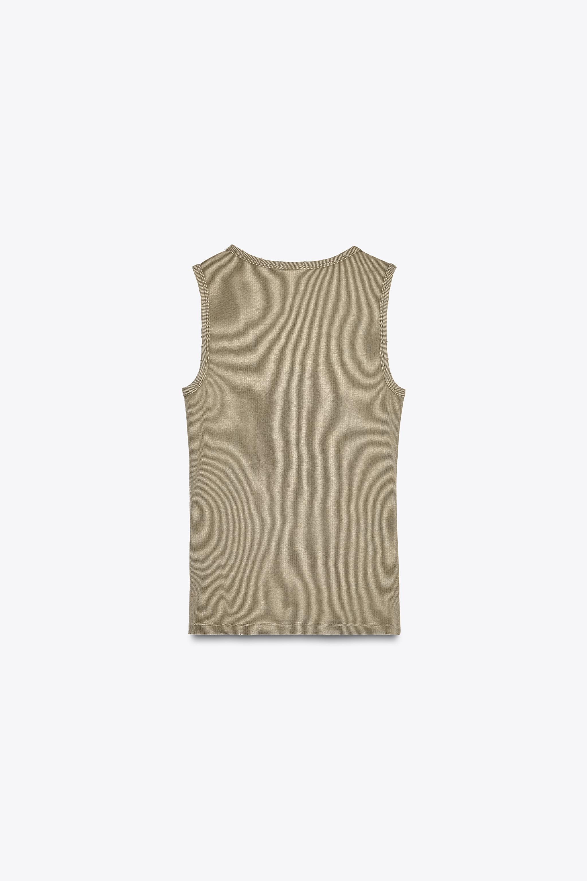 【税込】 | カーキ - トップス グラデーション リブ ZARA 日本 / Japan トップス