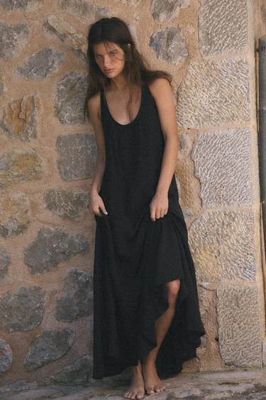 LYOCELL MIDI DRESS - Black by Zara - Image 0