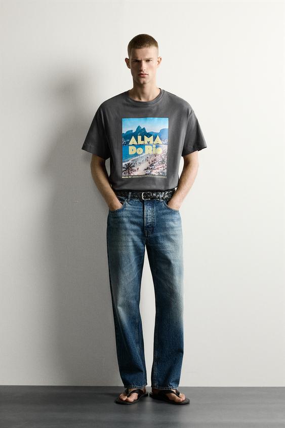تيشرت relaxed fit بطبعة RÍO - أسود الخاص بـ Zara - صورة 0