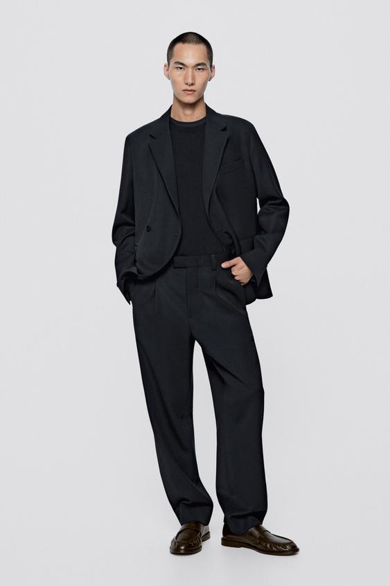Zara 100% wool suit pants - LIMITED EDITION - Navy blue - Image 0