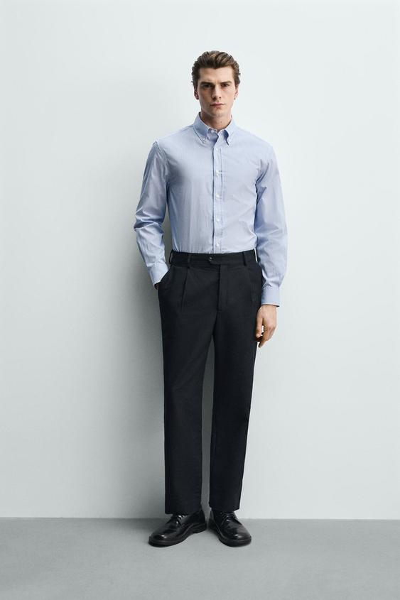 REGULAR FIT COTTON SHIRT - striped by Zara - Image 0