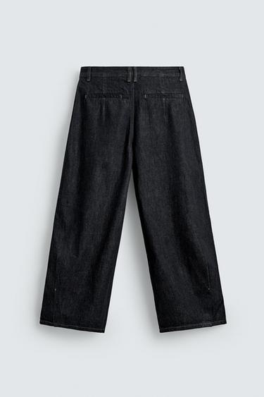 JEAN COUPE LARGE PLIS - Bleu marine de Zara - Image 7