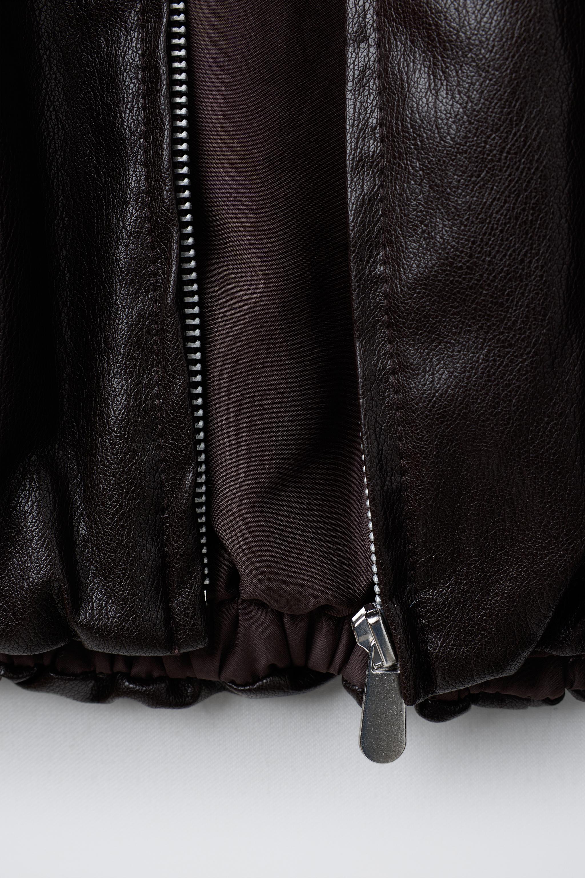 FAUX LEATHER BOMBER JACKET