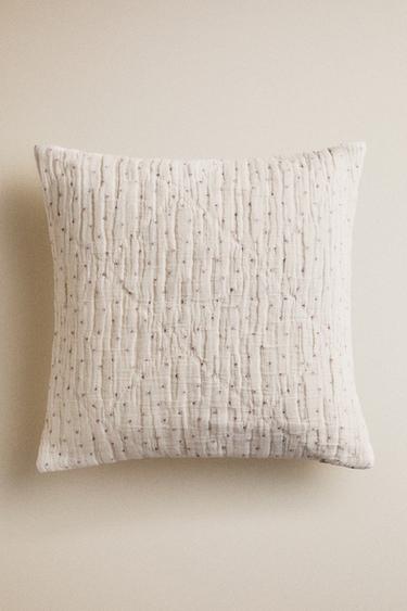 Zara KIDS' CHIFFON FLORAL THROW PILLOW COVER - Pink
