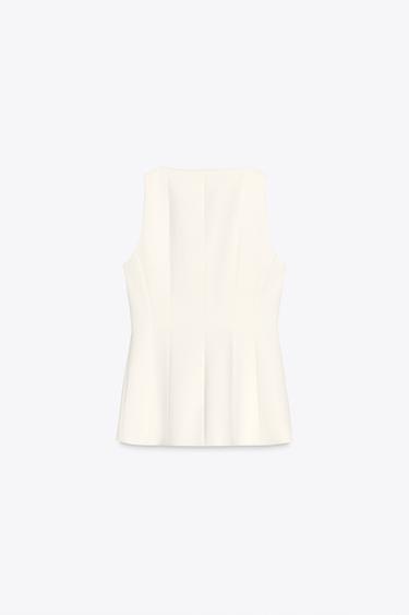 ZIP-UP BUSTIER TOP - Ecru by Zara - Image 7