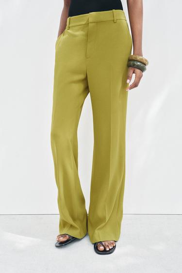 ZW COLLECTION FLARED TROUSERS - Olive green by Zara - Image 1
