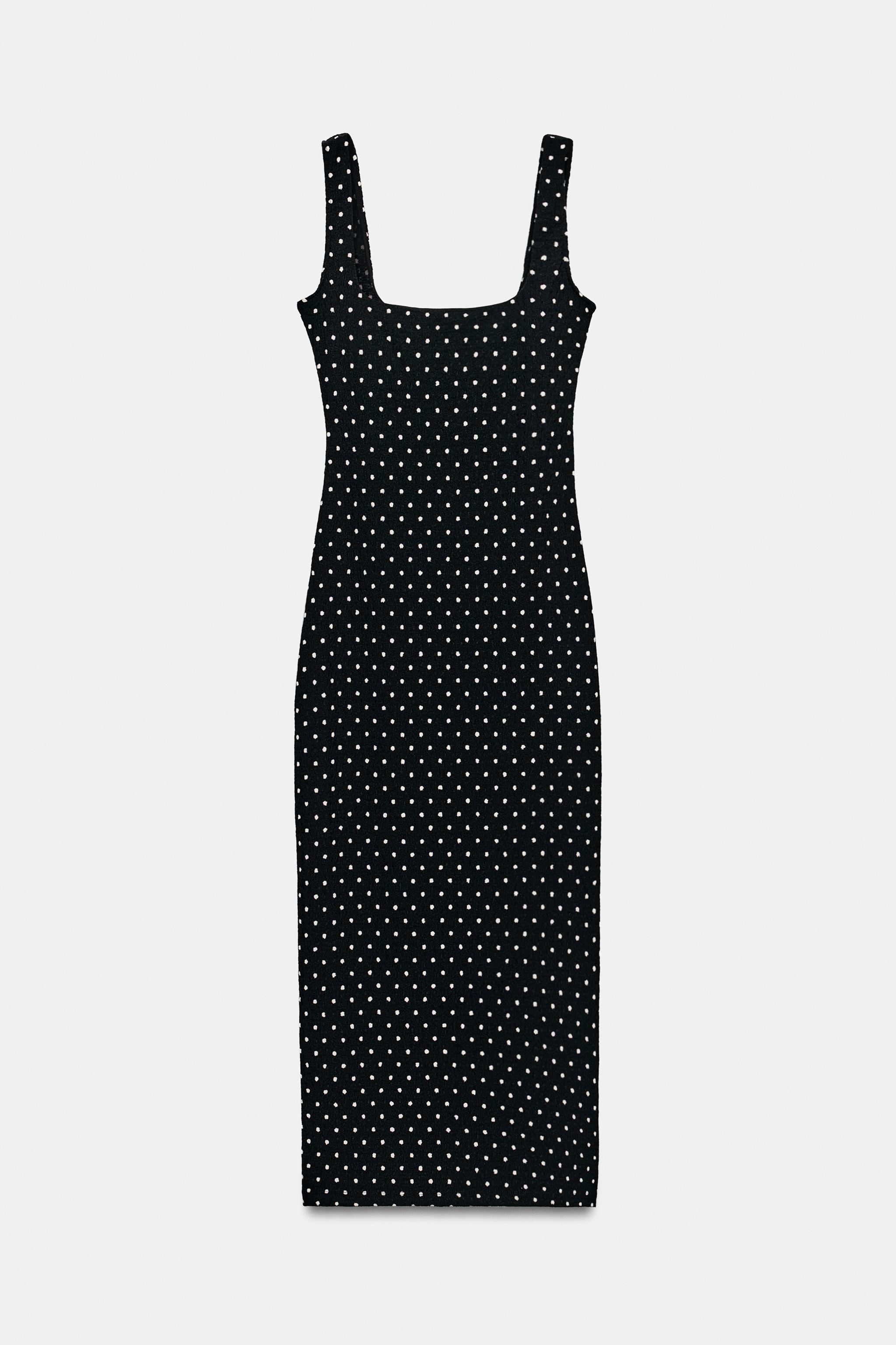 Женские платья Zara ANIMAL PRINT TEXTURED MIDI DRESS — фото 4