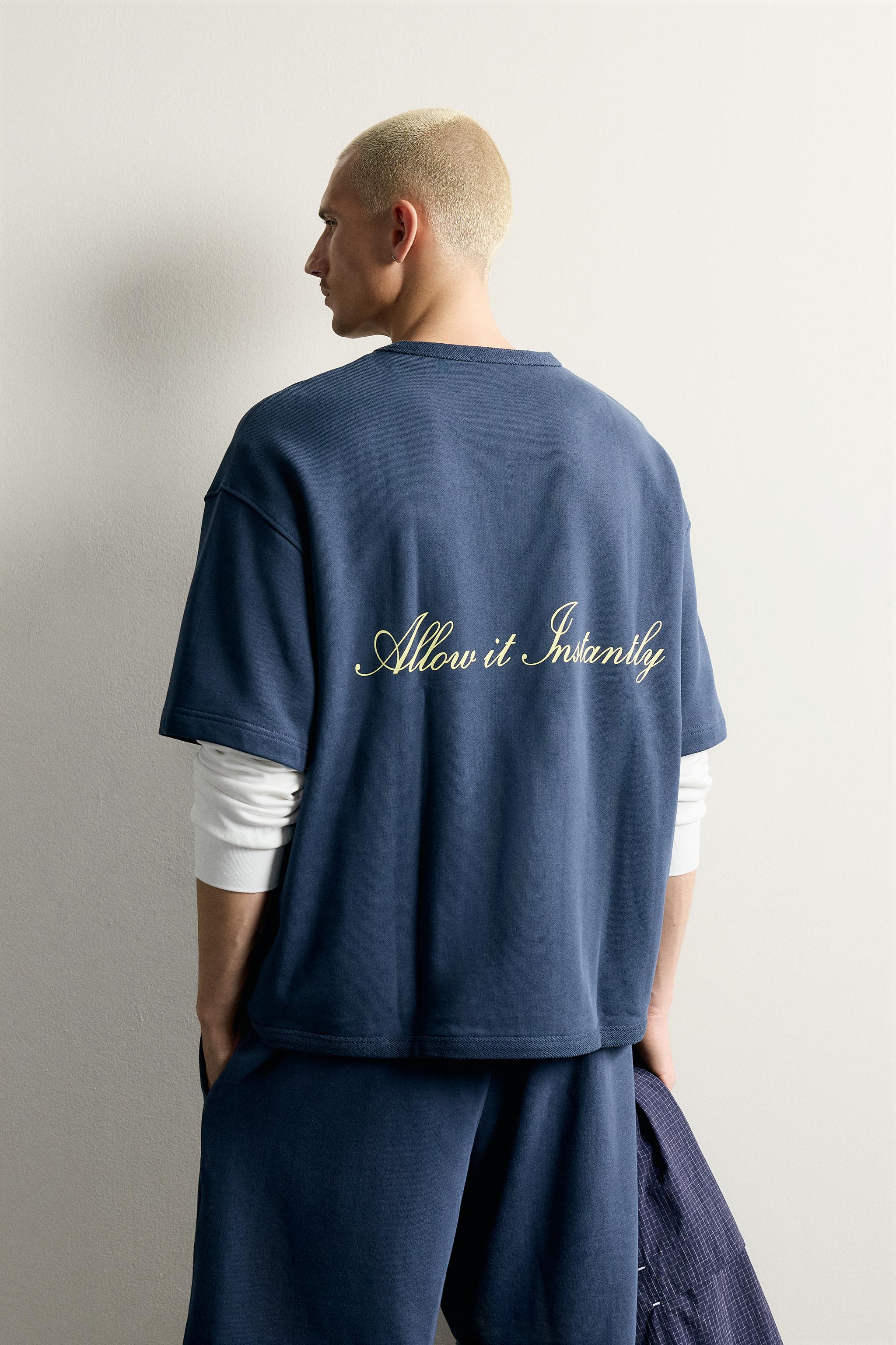 Zara BASKILI RELAXED FIT SWEATSHIRT görsel 3