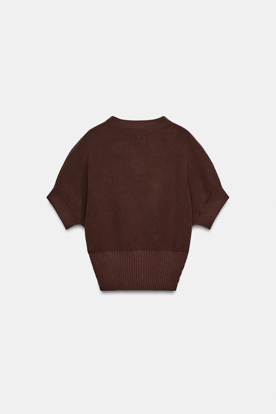 TOP EN MAILLE CINTRE - Marron de Zara - Image 5