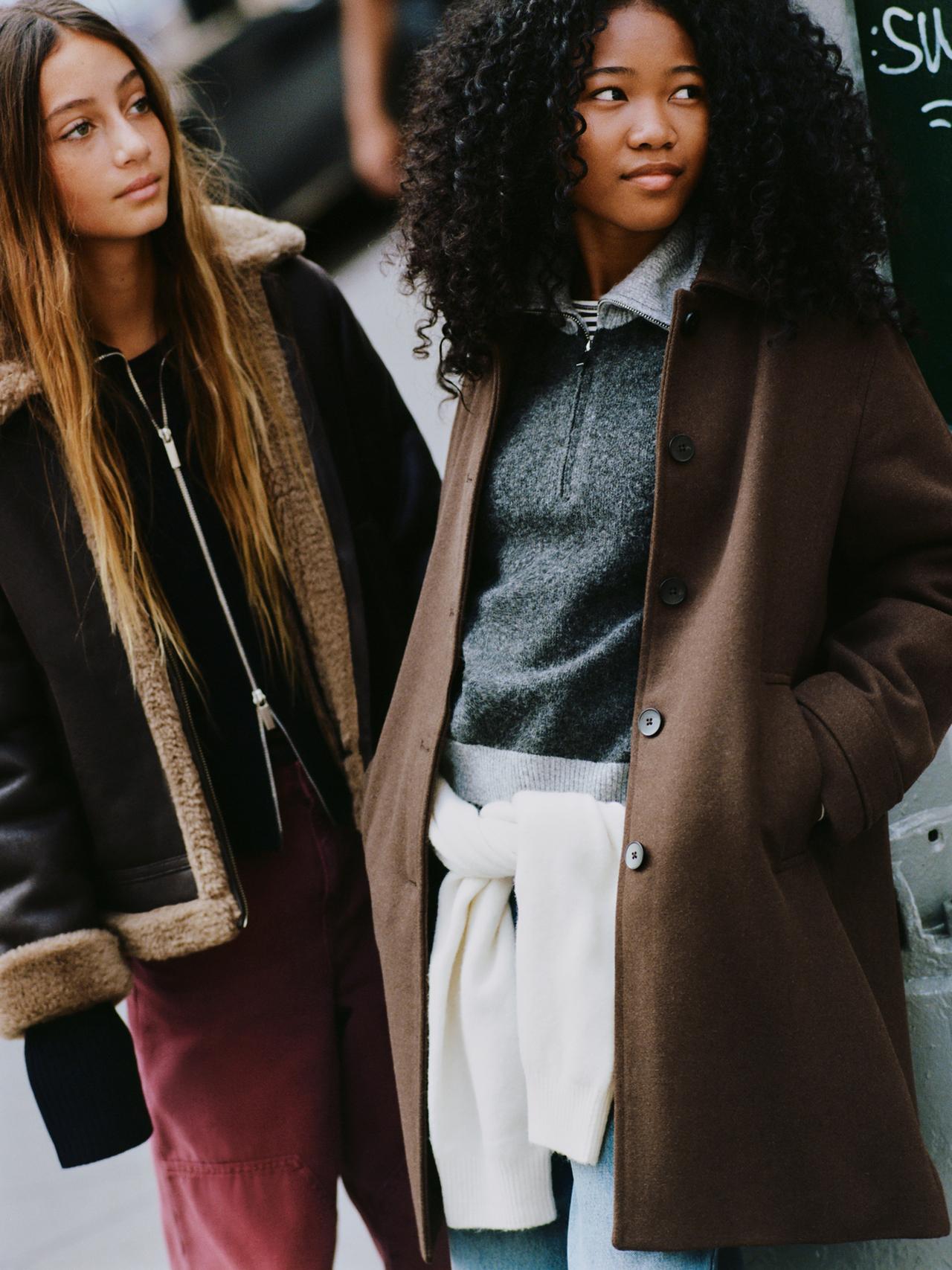 LONG WOOL-BLEND BUTTON-FRONT COAT — Chocolate