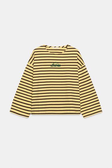 Zara TRIIBULINE TEKSTIGA SÄRK - Yellow