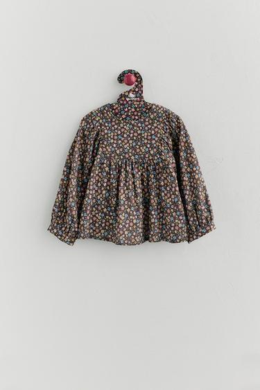 FLORAL PRINT BLOUSE - Brown by Zara