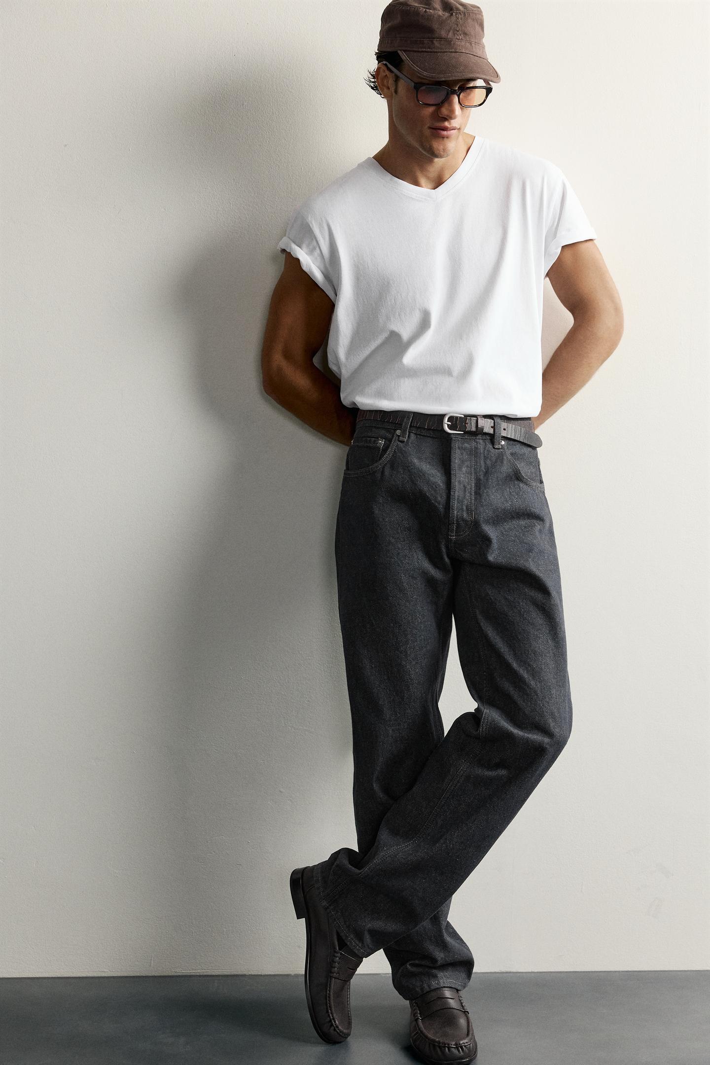 Мужские джинсы Zara Low-Rise Straight-Fit, цвет: Синий — фото 6
