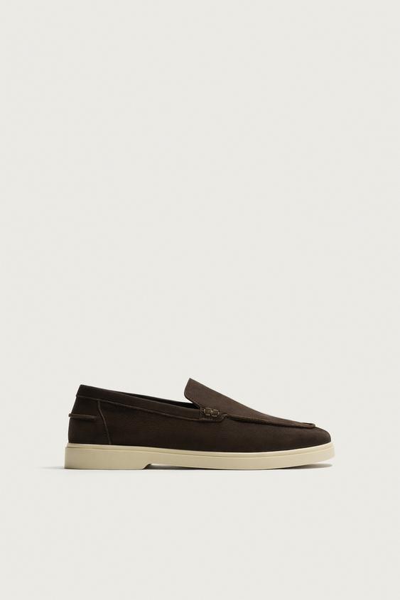 MOCASÍN PIEL CASUAL - Marrón de Zara - Imagen 0
