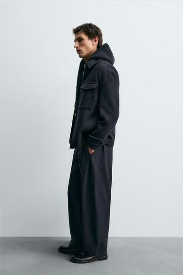 SURCHEMISE REGULAR FIT AVEC LAINE - Bleu marine de Zara - Image 3