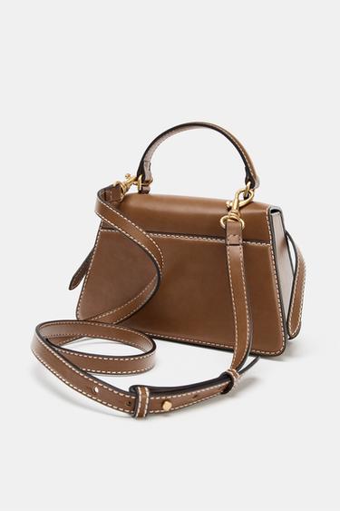 CITY BAG WITH BUCKLES - Dark tan by Zara