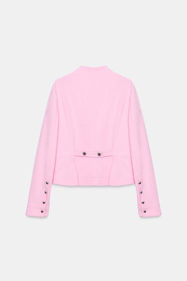 100% COTTON DOUBLE-BREASTED BLAZER - Pink by Zara - Image 8