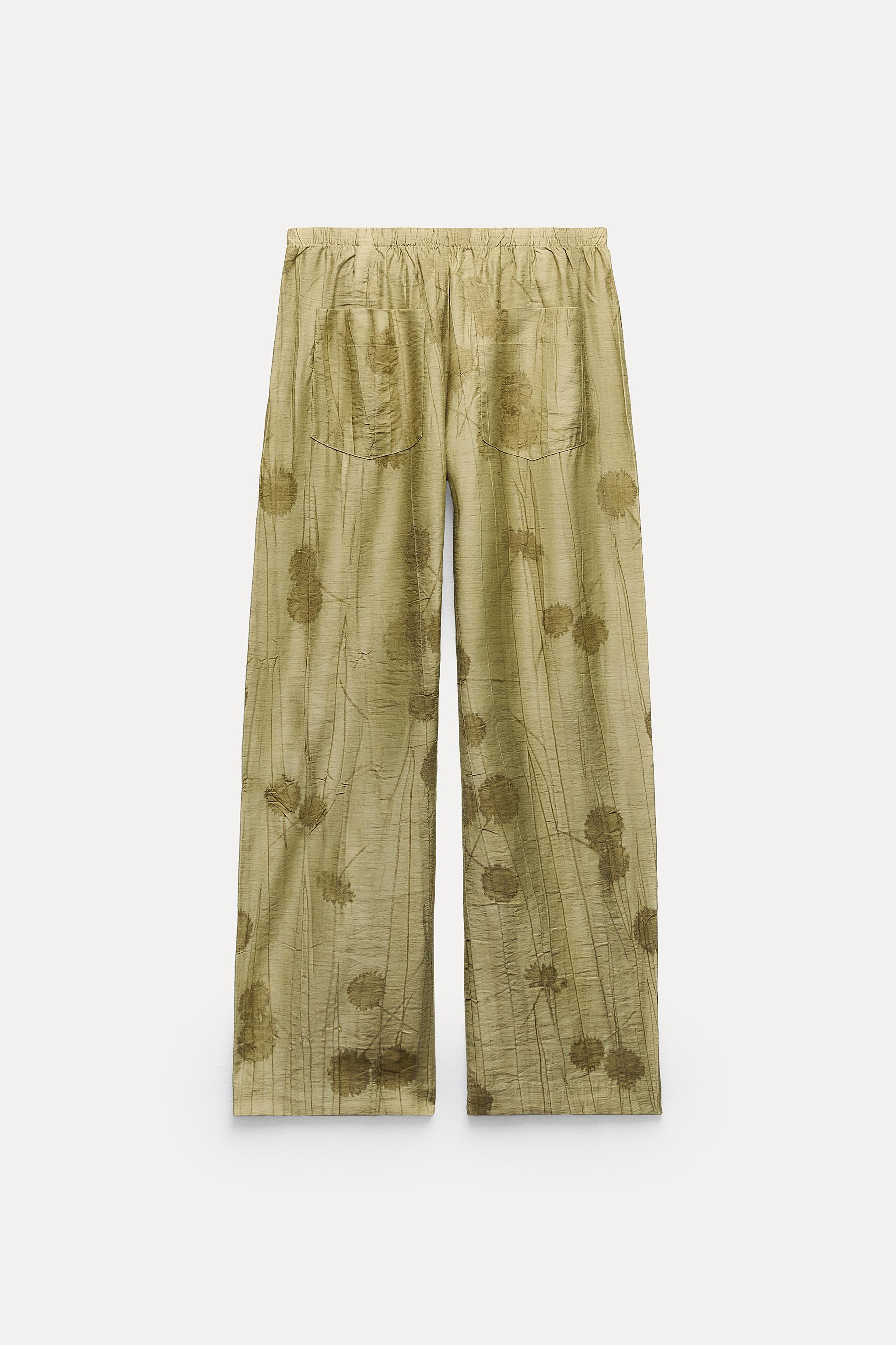 JACQUARD PANTS ZW COLLECTION - Olive green | ZARA Canada