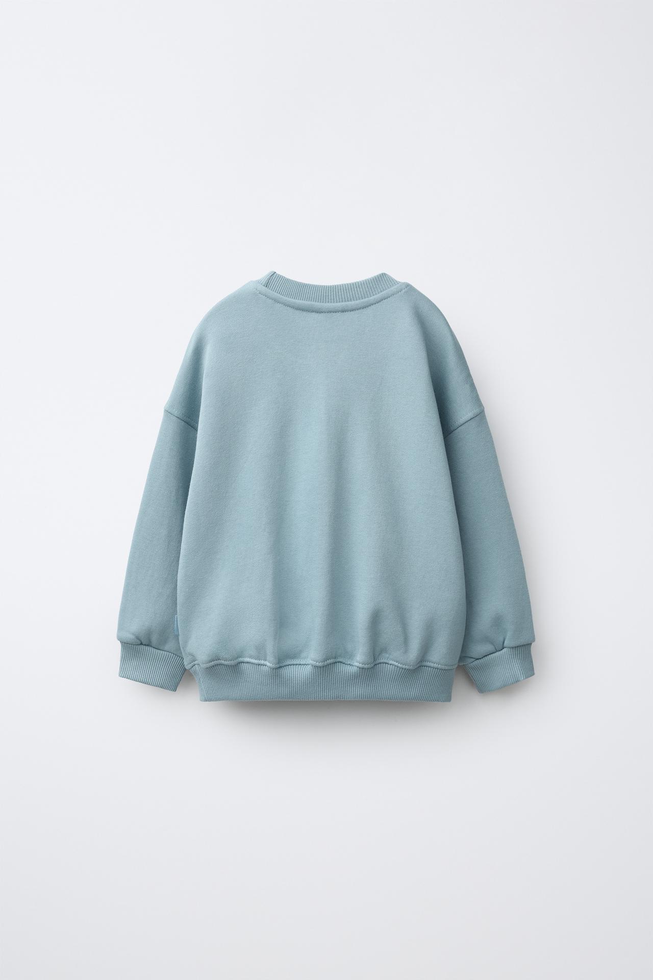PLAIN SWEATSHIRT — Light blue