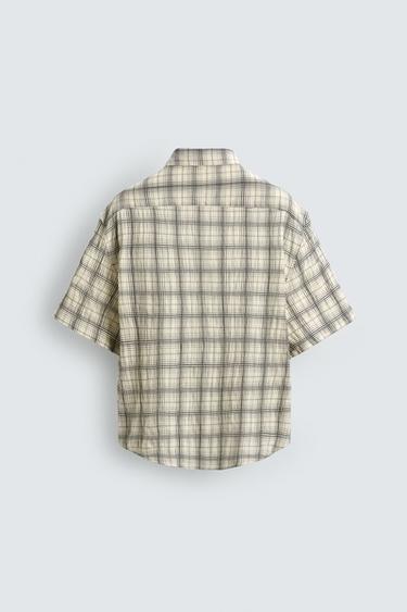 RELAXED FIT CHECK JACQUARD SHIRT - Pastel yellow by Zara - Image 8