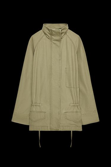 Zara MAXI POCKET PARKA - Olive Green - Image 0