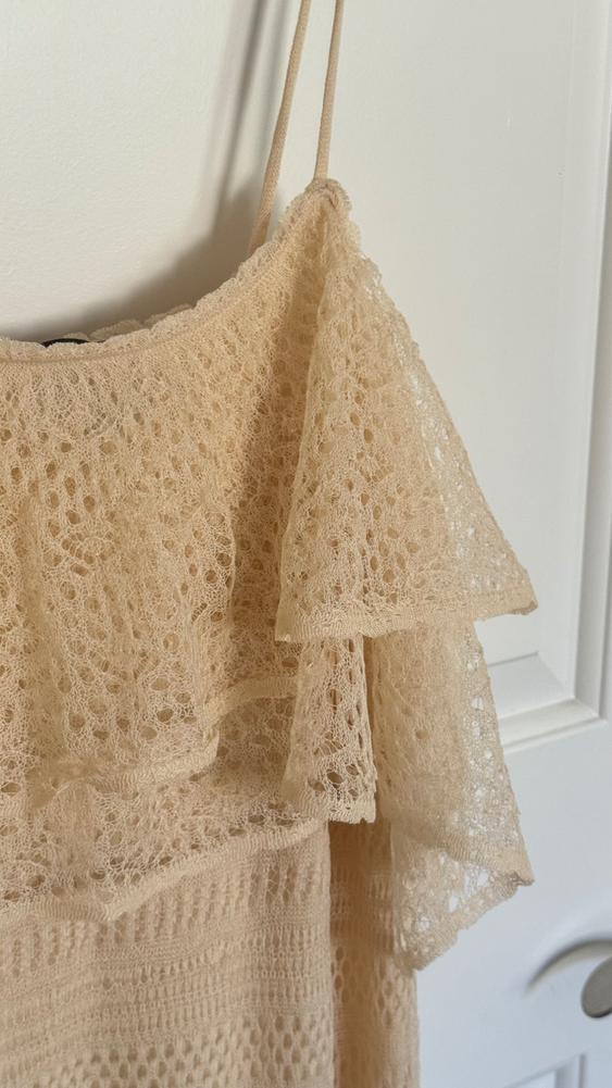 POINTELLE KNIT RUFFLED DRESS - Image 3