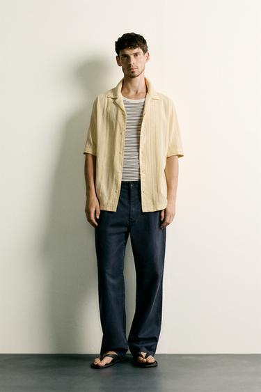REGULAR FIT STRIPED JACQUARD SHIRT - 314 by Zara