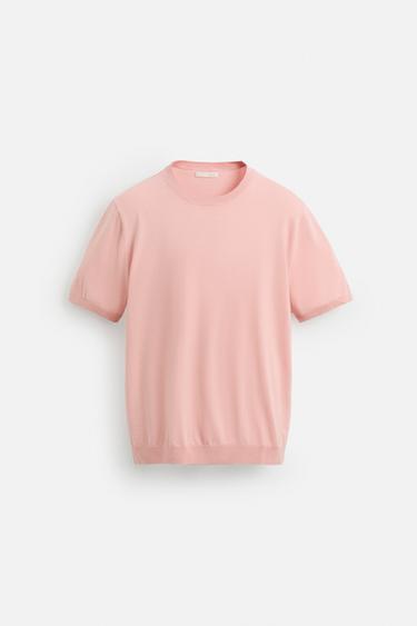 T-SHIRT EN MAILLE - Rose de Zara - Image 6