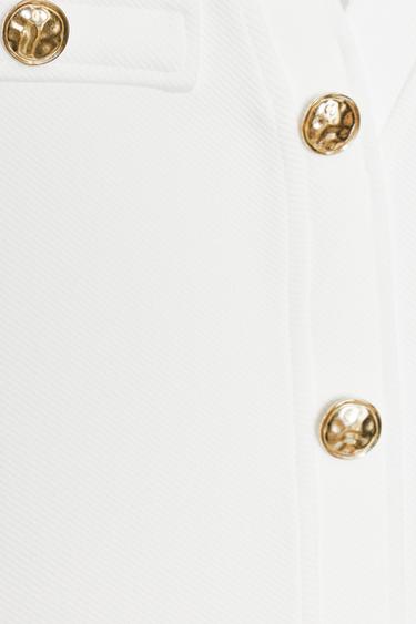 ROBE EN SERGÉ À POCHES - Blanc de Zara - Image 6