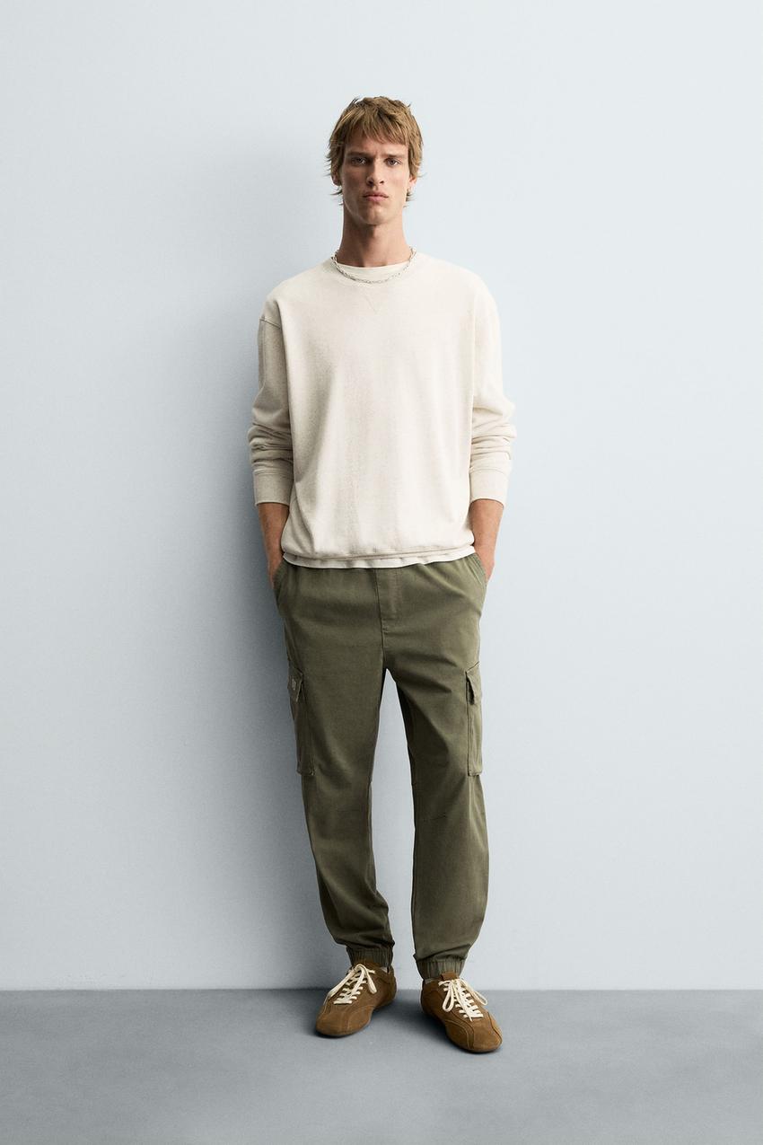 Pantalon Cargo Zara Kaki Foncé - Taille 4 Femme - Occasion Très Bon état