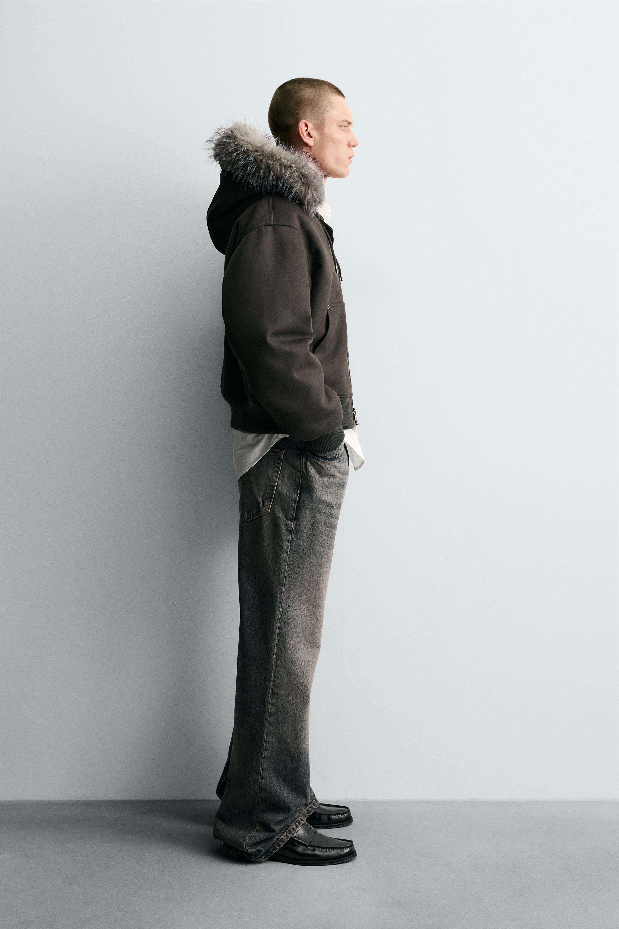 フェイクスエード キルティングジャケット - ダークカーキ | ZARA