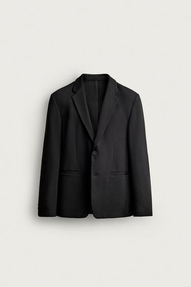 Zara REGULAR FIT NON-IRON TECHNICAL BLAZER - Black