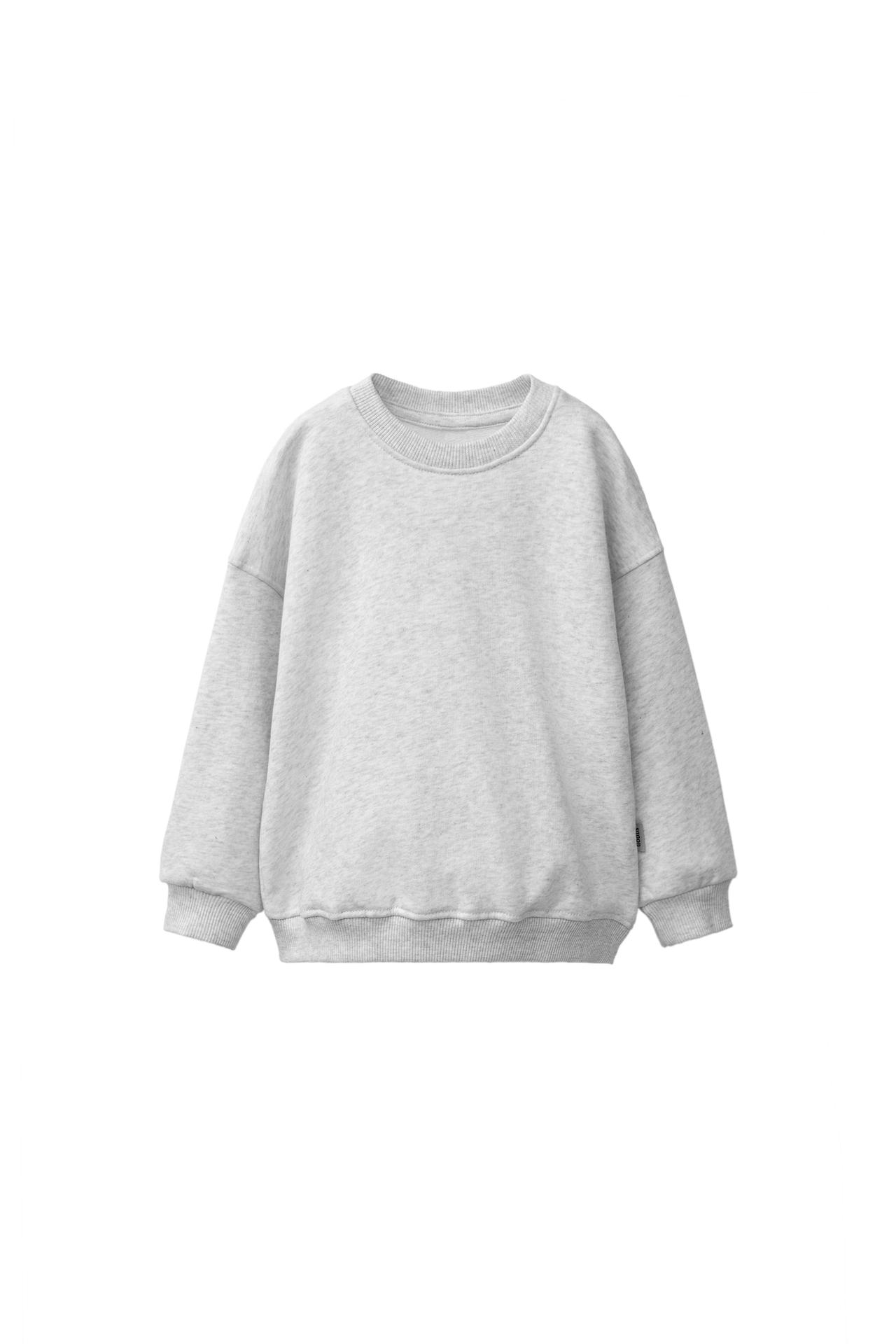 PLAIN SWEATSHIRT — Gray marl