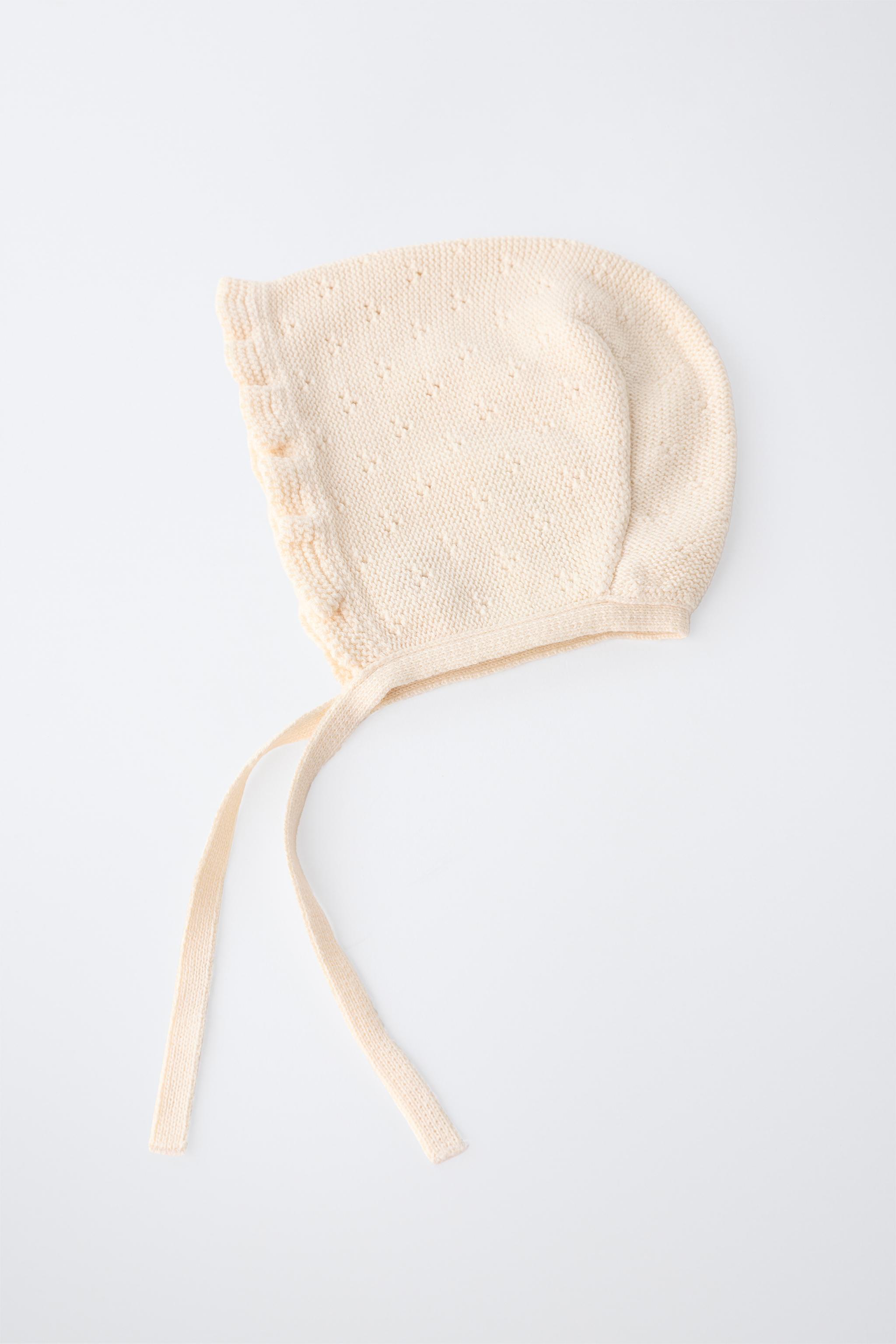 Детские свитеры Zara EMBROIDERED FLOWER KNIT BONNET — фото 5