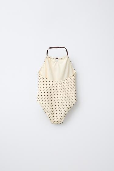 6-14 ANS/ MAILLOT DE BAIN HALTER À POIS - Écru de Zara - Image 1