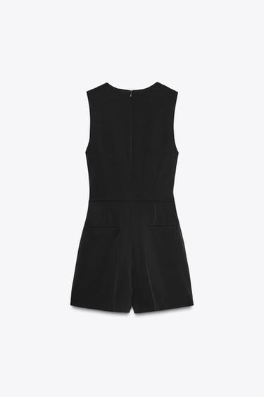 CREPE JUMPSUIT WITH BELT - Black by Zara - Image 6
