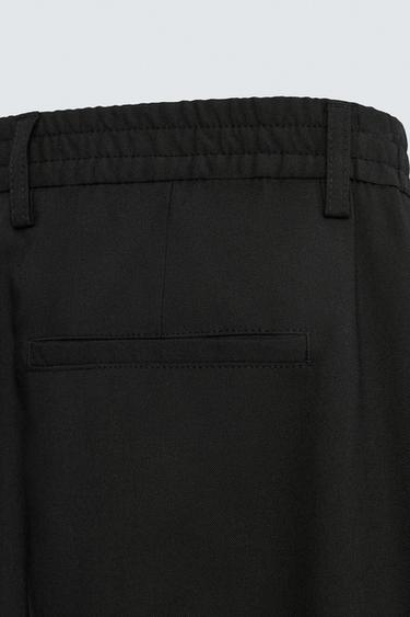FLOWING WIDE-LEG PLEATED TROUSERS - Black by Zara - Image 9
