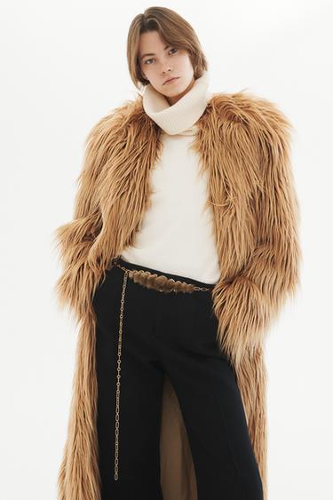 LIMITED EDITION FAUX FUR CHAIN BELT - Golden by Zara - Image 0