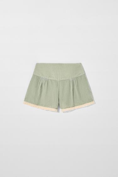 VELVET LACE SHORTS KATE MOSS X ZARA - Light green by Zara - Image 2