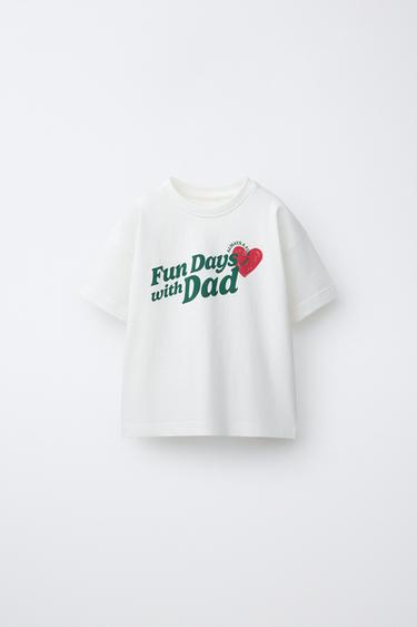 MUM & DAD SLOGAN T-SHIRT - White by Zara
