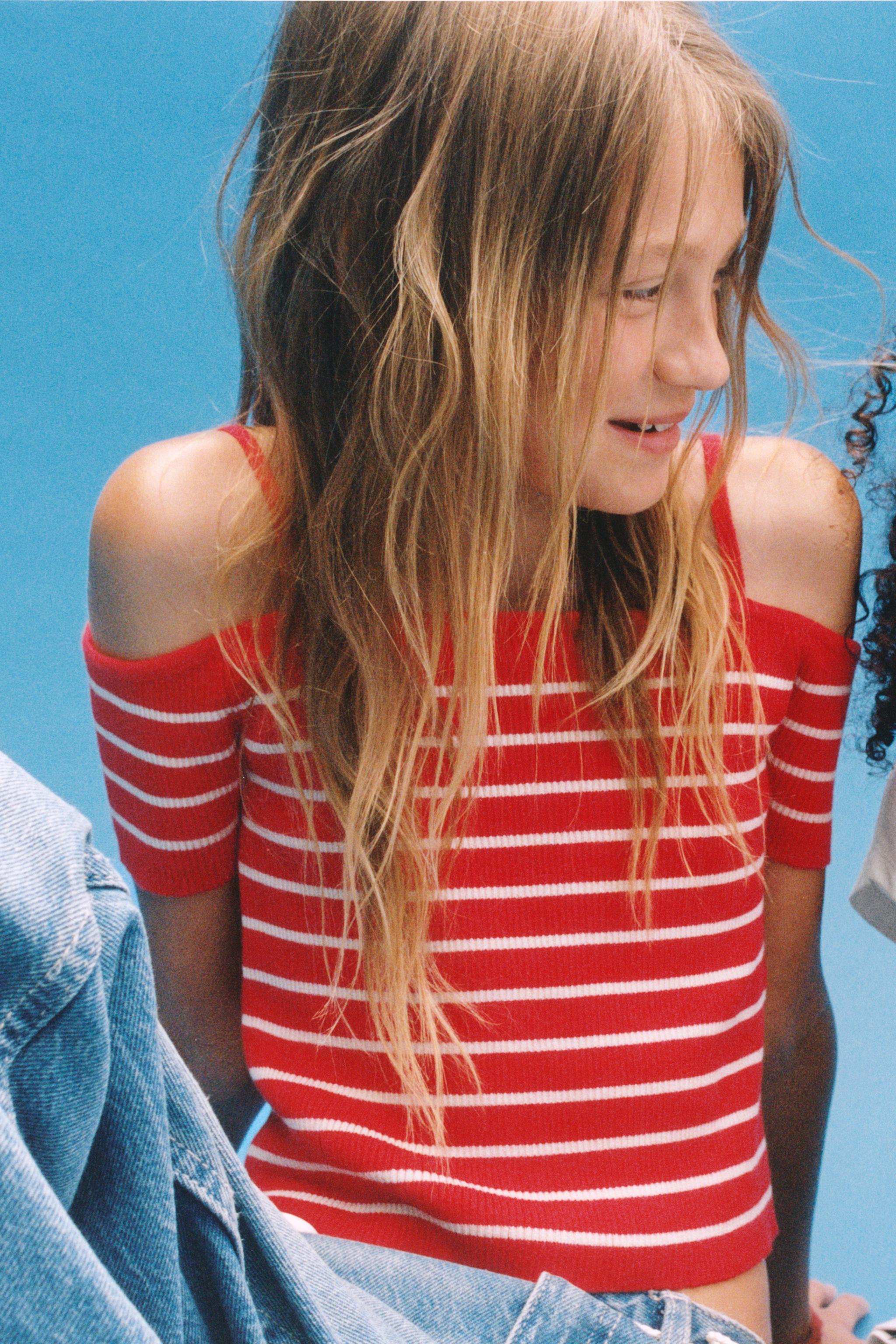 RIBBED KNIT TOP — striped