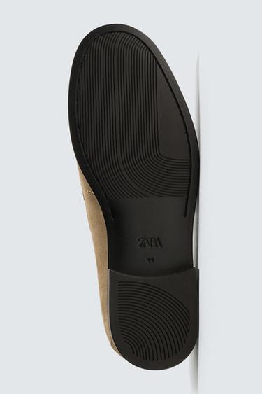 LEATHER PENNY LOAFERS - Taupe Grey by Zara - Image 6