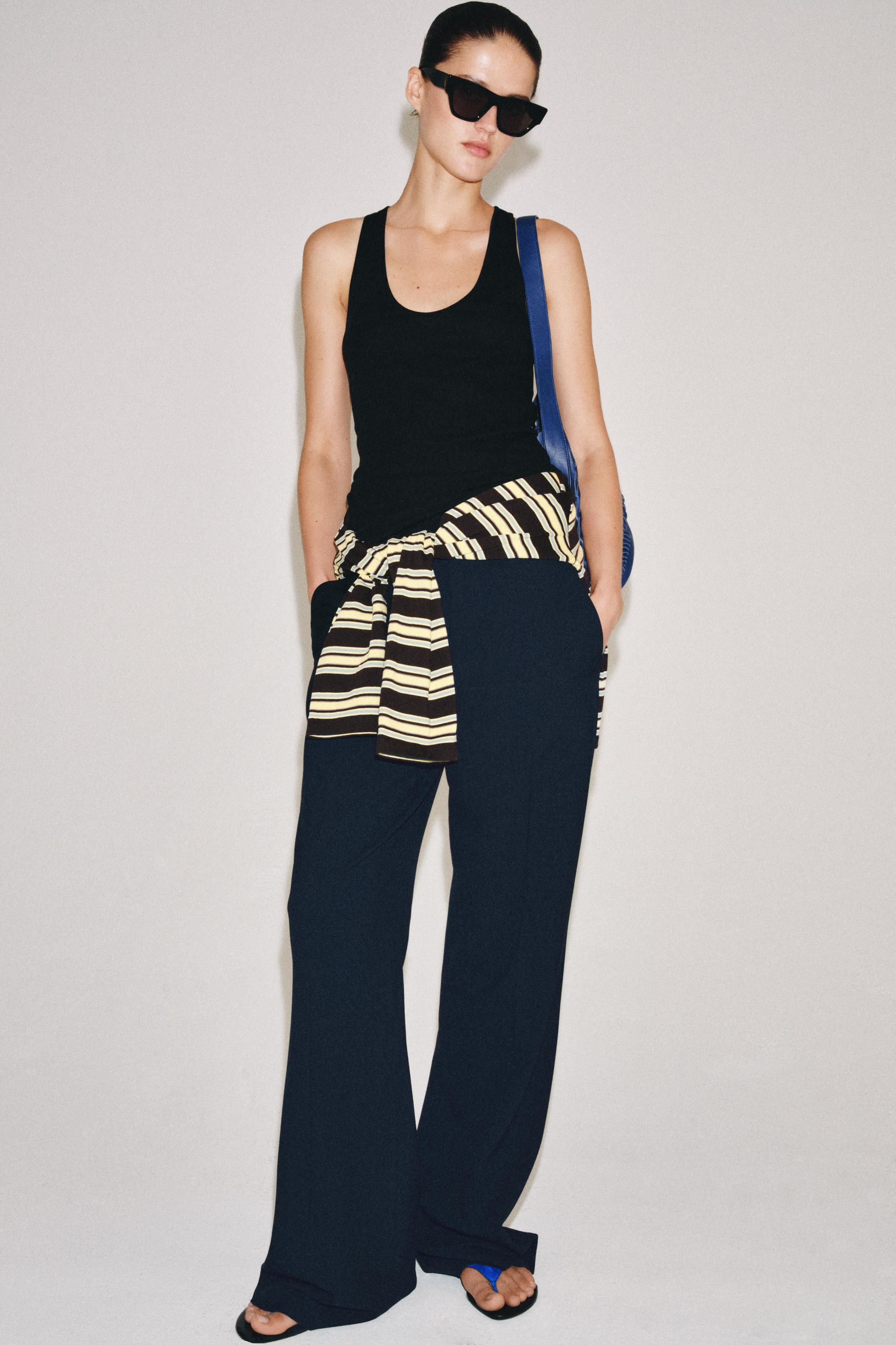 ZW COLLECTION HIGH-WAIST WIDE LEG PANTS - Black | ZARA United States